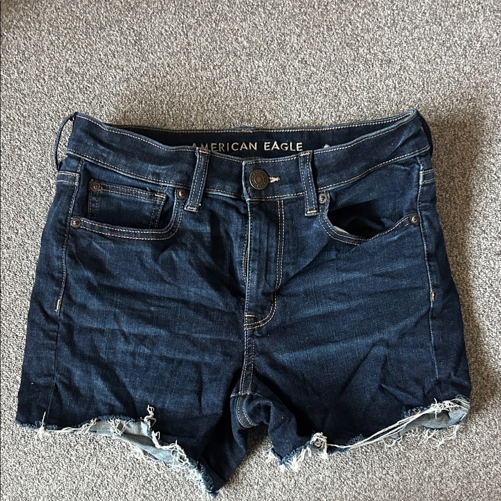American Eagle Outfitters “high rise shortie” Jean Shorts